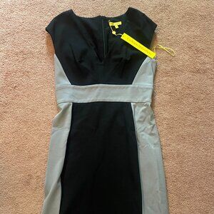 Catherine Malandrino Black and Gray Midi Dress